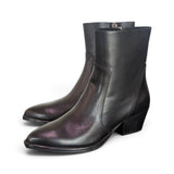 Stivaletto texano pelle nera T50 Francesco B.<BR/> 