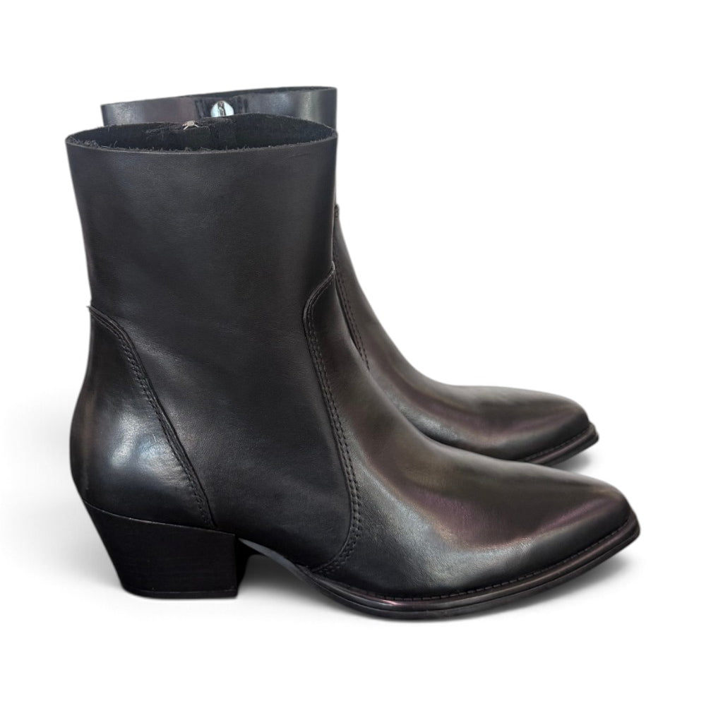 Stivaletto texano pelle nera T50 Francesco B.<BR/> 