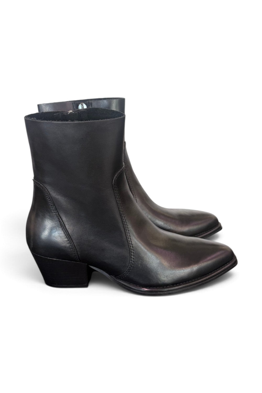 Stivaletto texano pelle nera T50 Francesco B.<BR/> 