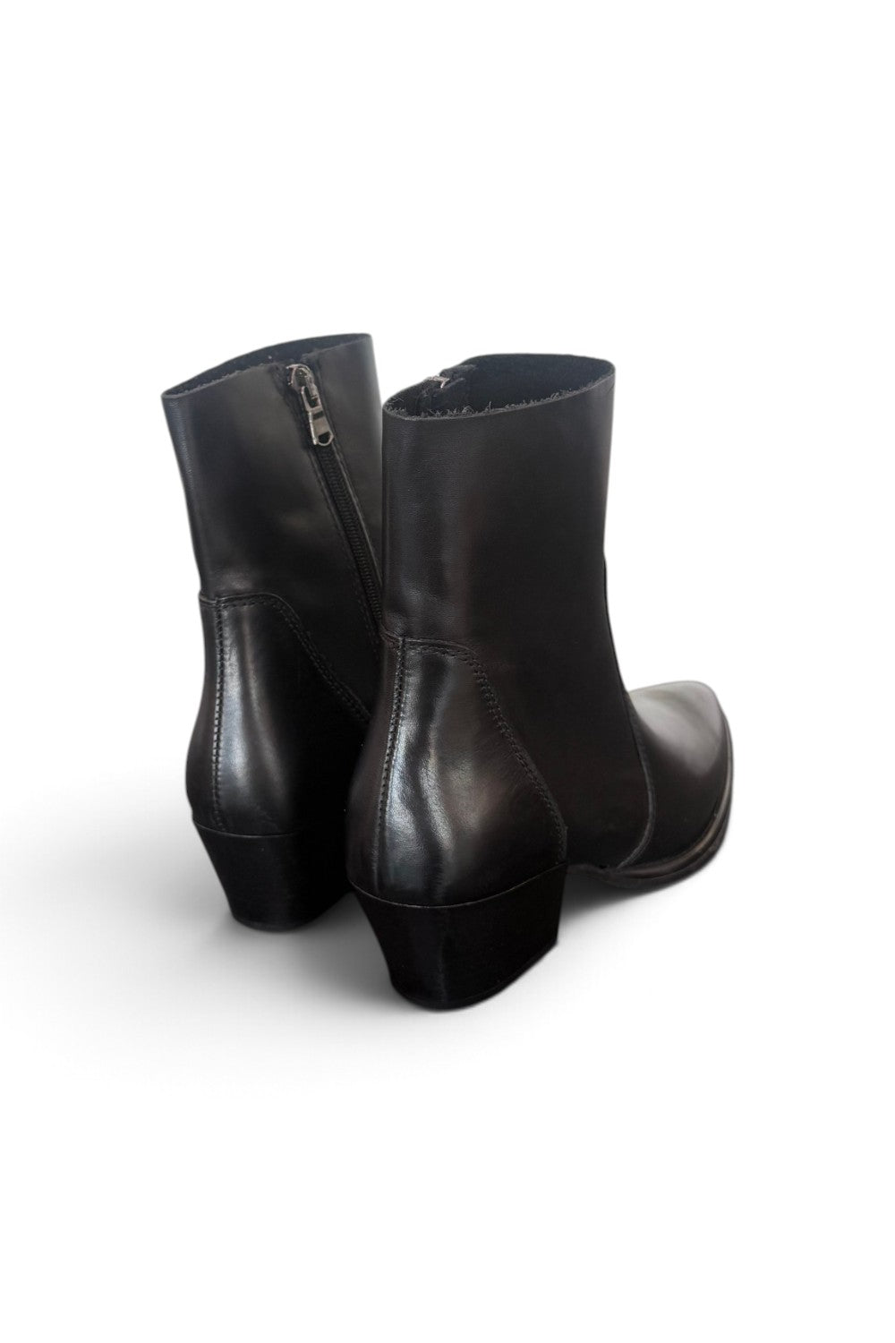 Stivaletto texano pelle nera T50 Francesco B.<BR/> 