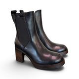 Stivaletto plateau pelle nera Francesco B.<BR/> 