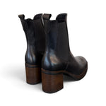 Stivaletto plateau pelle nera Francesco B.<BR/> 