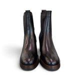 Stivaletto plateau pelle nera Francesco B.<BR/> 
