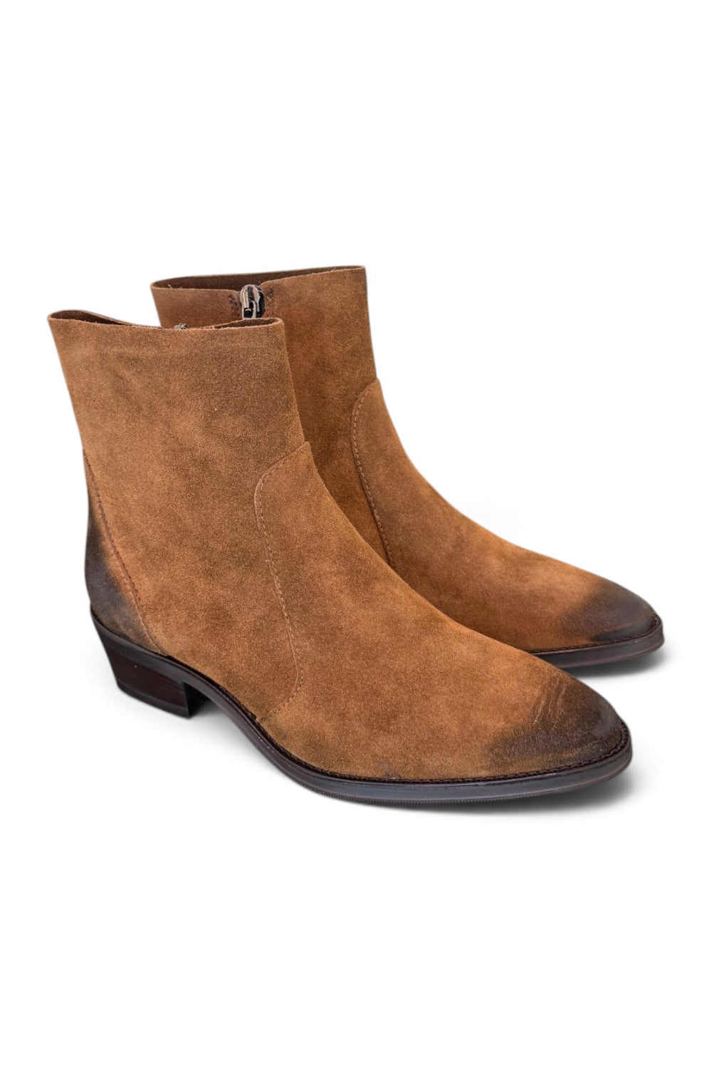 Stivaletto texano suede cuoio Francesco B.<BR/> 