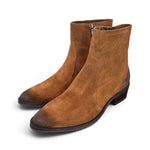 Stivaletto texano suede cuoio Francesco B.<BR/> 