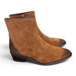 Stivaletto texano suede cuoio Francesco B.<BR/> 