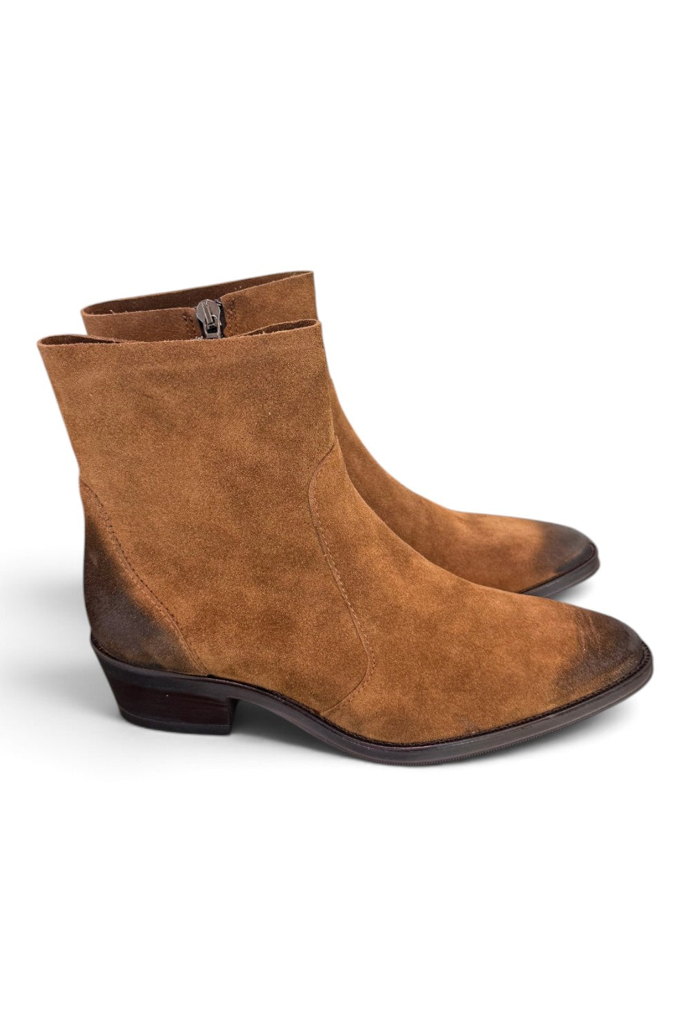 Stivaletto texano suede cuoio Francesco B.<BR/> 