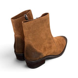 Stivaletto texano suede cuoio Francesco B.<BR/> 