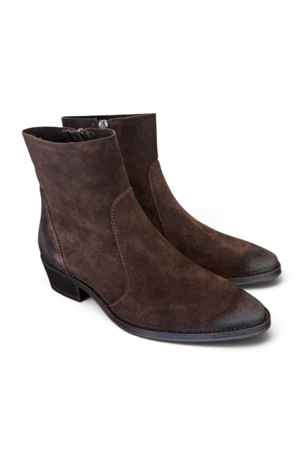 Stivaletto texano suede moro Francesco B.<BR/> 