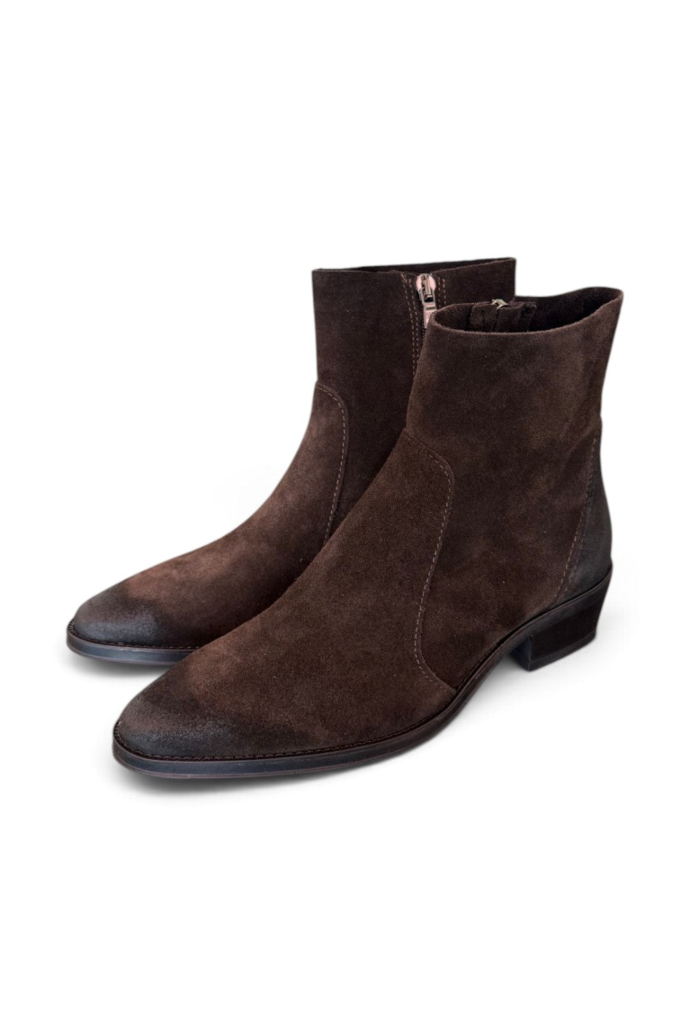 Stivaletto texano suede moro Francesco B.<BR/> 