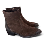 Stivaletto texano suede moro Francesco B.<BR/> 