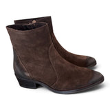 Stivaletto texano suede moro Francesco B.<BR/> 