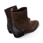 Stivaletto texano suede moro Francesco B.<BR/> 