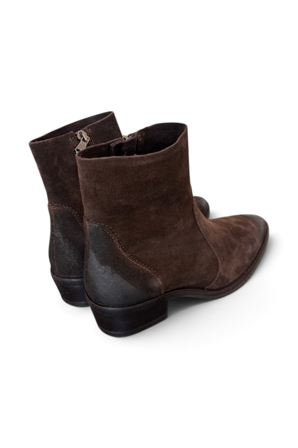 Stivaletto texano suede moro Francesco B.<BR/> 