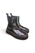 Stivaletto beatles Frau pelle nera platform