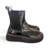 Stivaletto beatles Frau pelle nera platform 