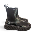Stivaletto beatles Frau pelle nera platform 