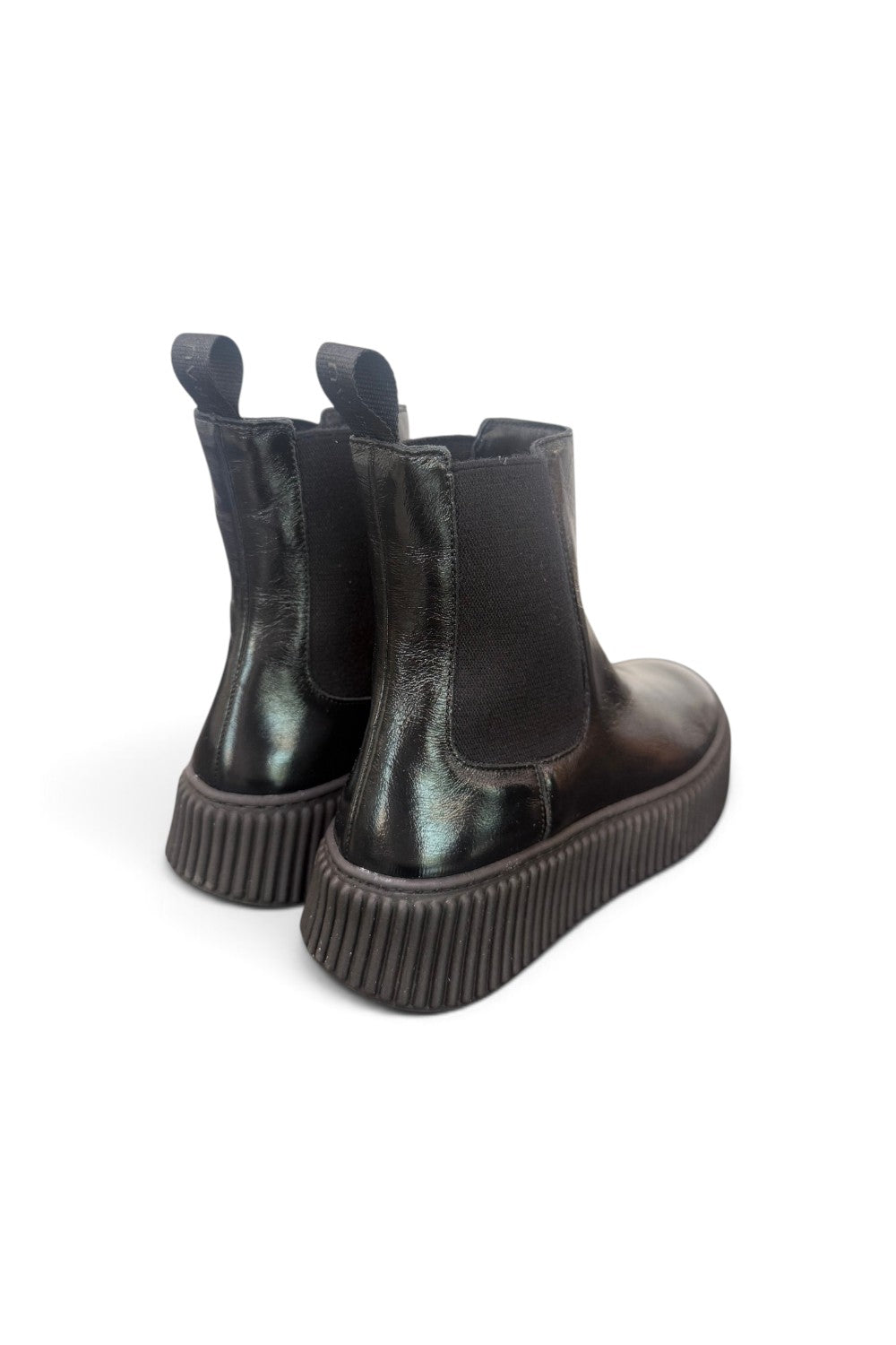 Stivaletto beatles Frau pelle nera platform 
