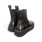 Stivaletto beatles Frau pelle nera platform 