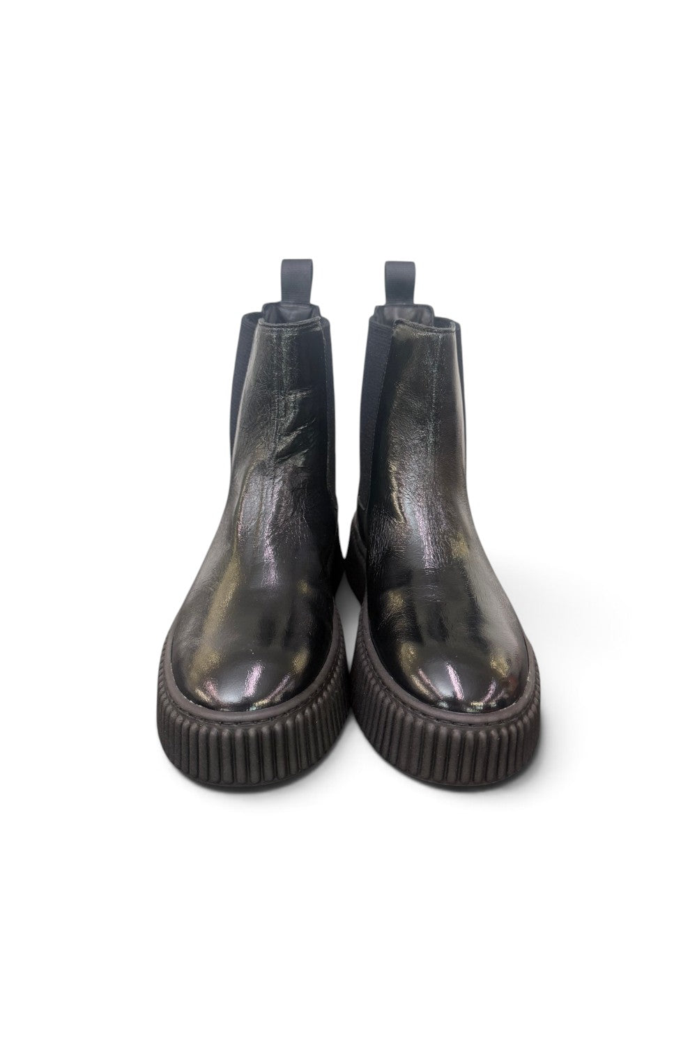 Stivaletto beatles Frau pelle nera platform 