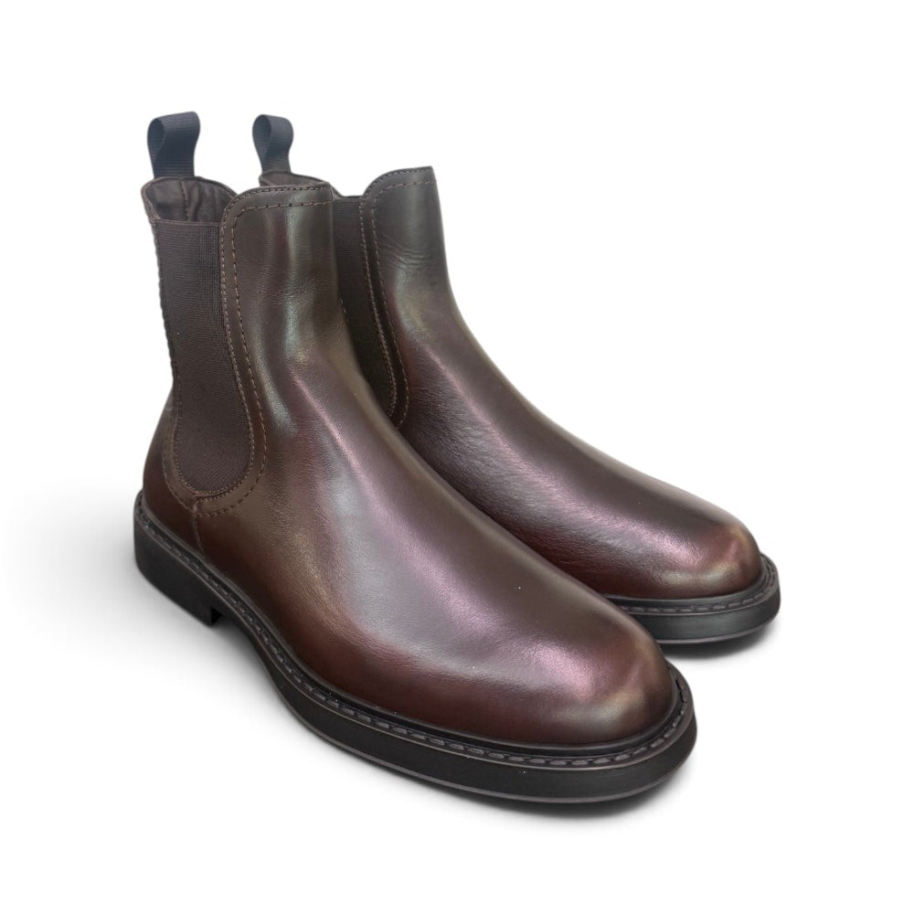Stivaletto beatles liscio Frau cioccolato<BR/> 