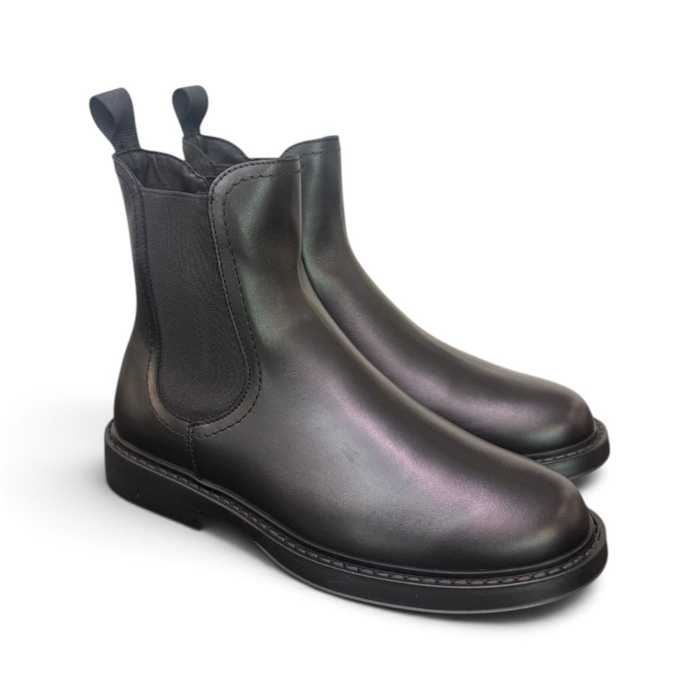 Stivaletto beatles liscio Frau nero 