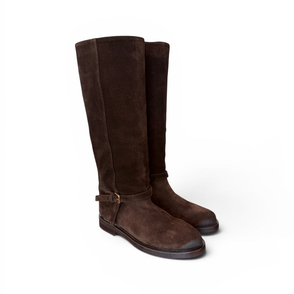 Stivale donna Officine camoscio testa di moro 