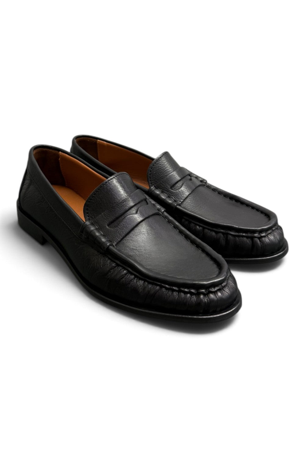 Mocassino donna arricciato pelle nera Giacko 