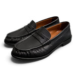 Mocassino donna arricciato pelle nera Giacko 