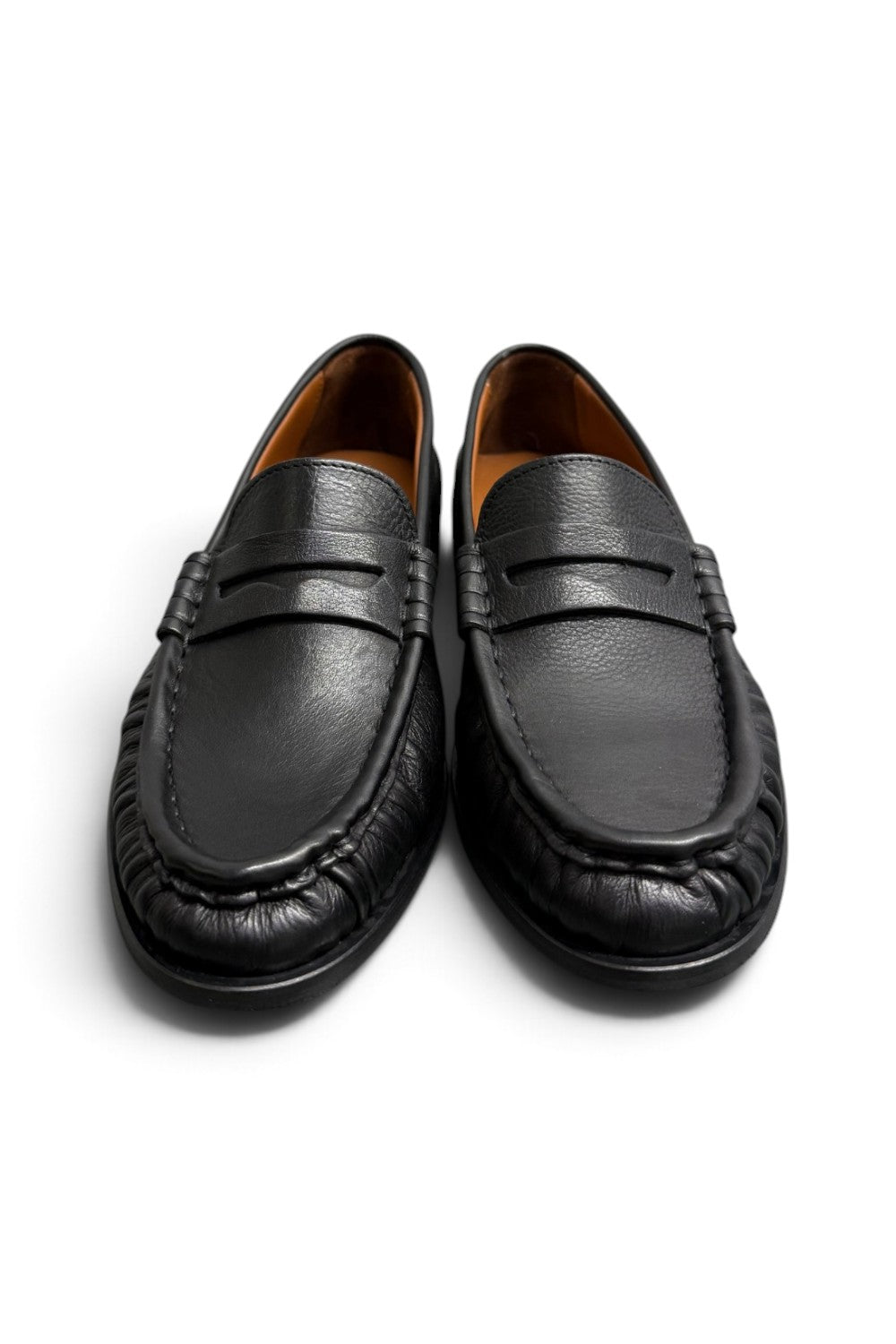 Mocassino donna arricciato pelle nera Giacko 