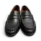 Mocassino donna arricciato pelle nera Giacko 