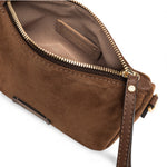 Borsa tracollina Nora piccola suede cognac 