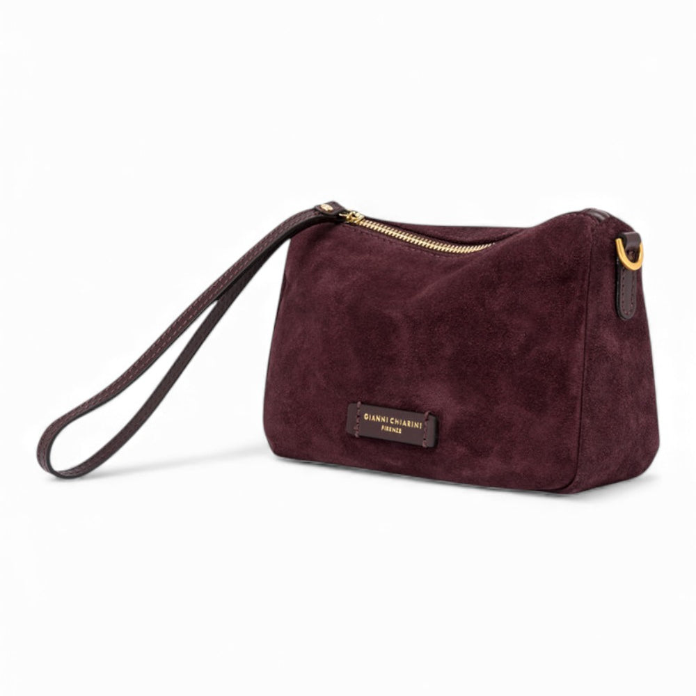Borsa tracollina Nora piccola suede amarone 