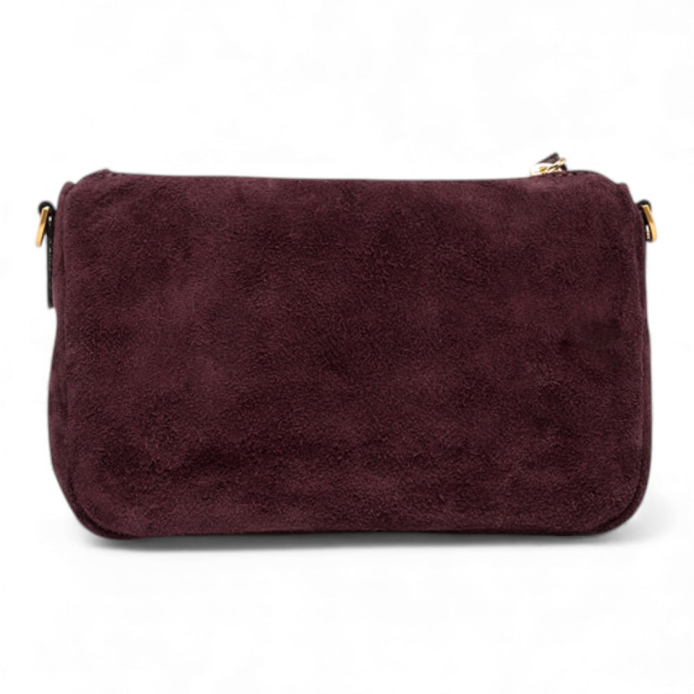 Borsa tracollina Nora piccola suede amarone 