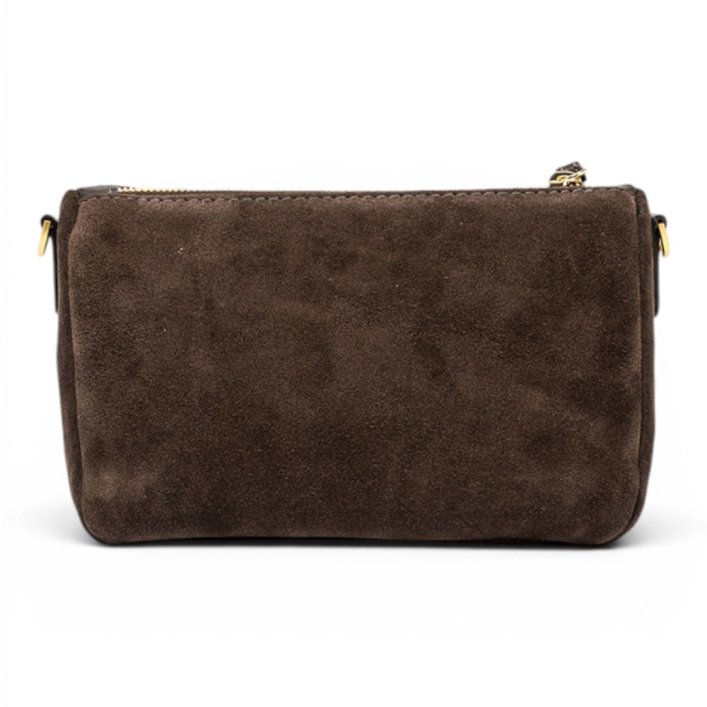 Borsa tracollina Nora piccola suede espresso 