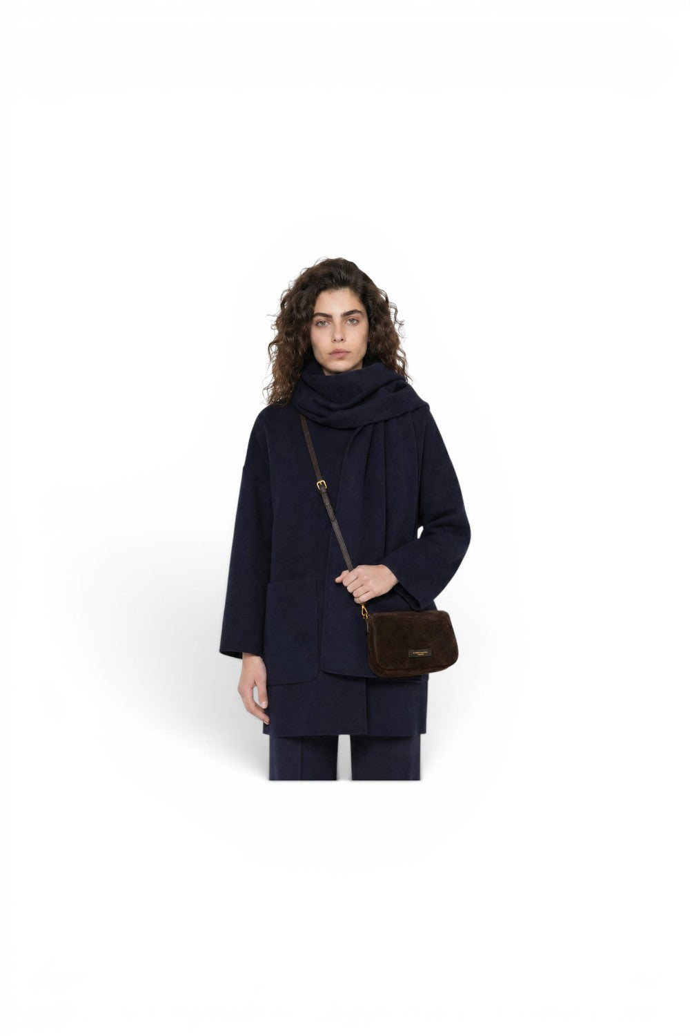 Borsa tracollina Nora piccola suede espresso 