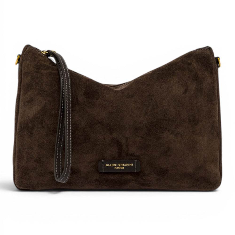 Borsa tracolla Nora suede cognac 