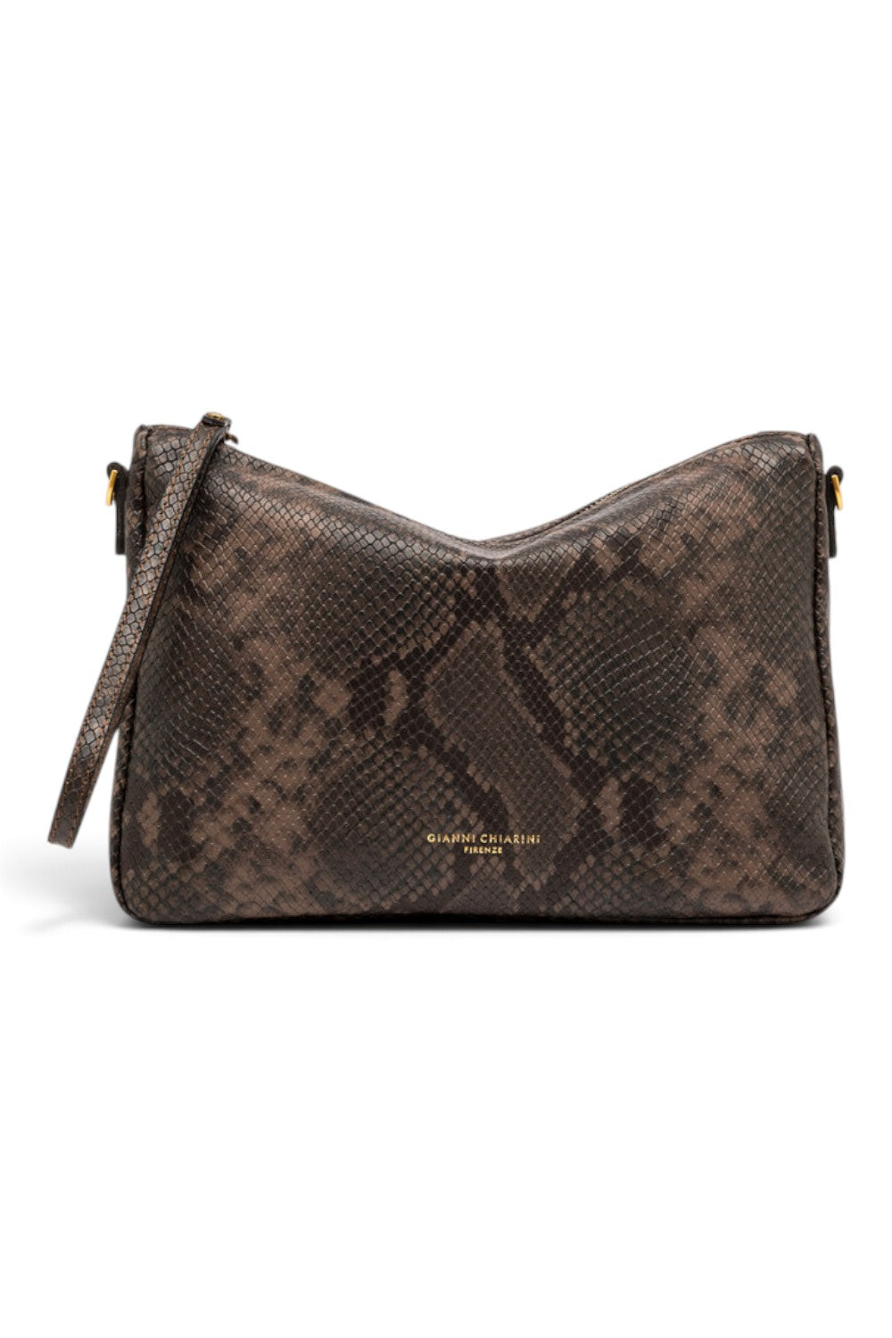 Borsa tracolla Nora pelle pitonata espresso Gianni Chiarini 