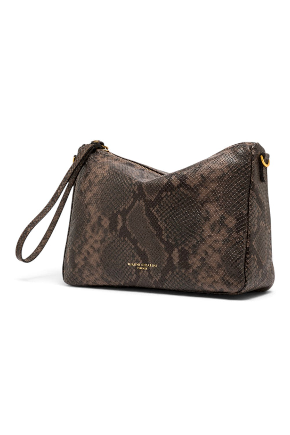 Borsa tracolla Nora pelle pitonata espresso Gianni Chiarini 