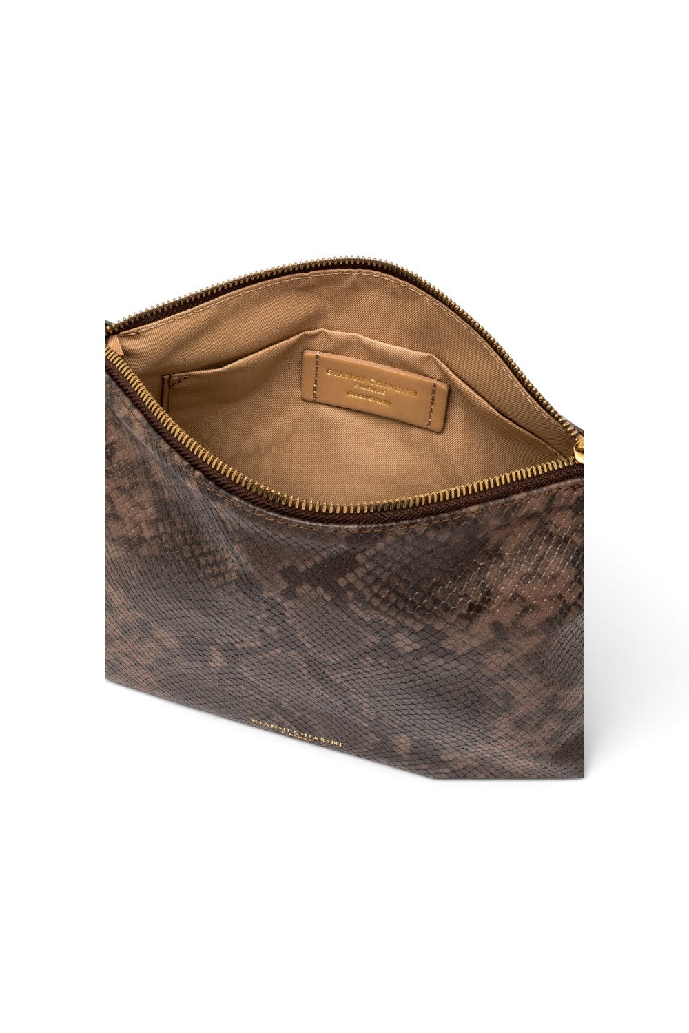 Borsa tracolla Nora pelle pitonata espresso Gianni Chiarini 