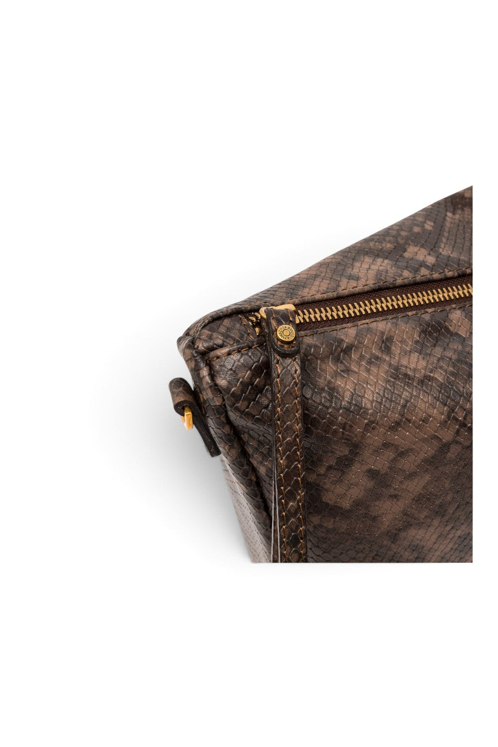 Borsa tracolla Nora pelle pitonata espresso Gianni Chiarini 