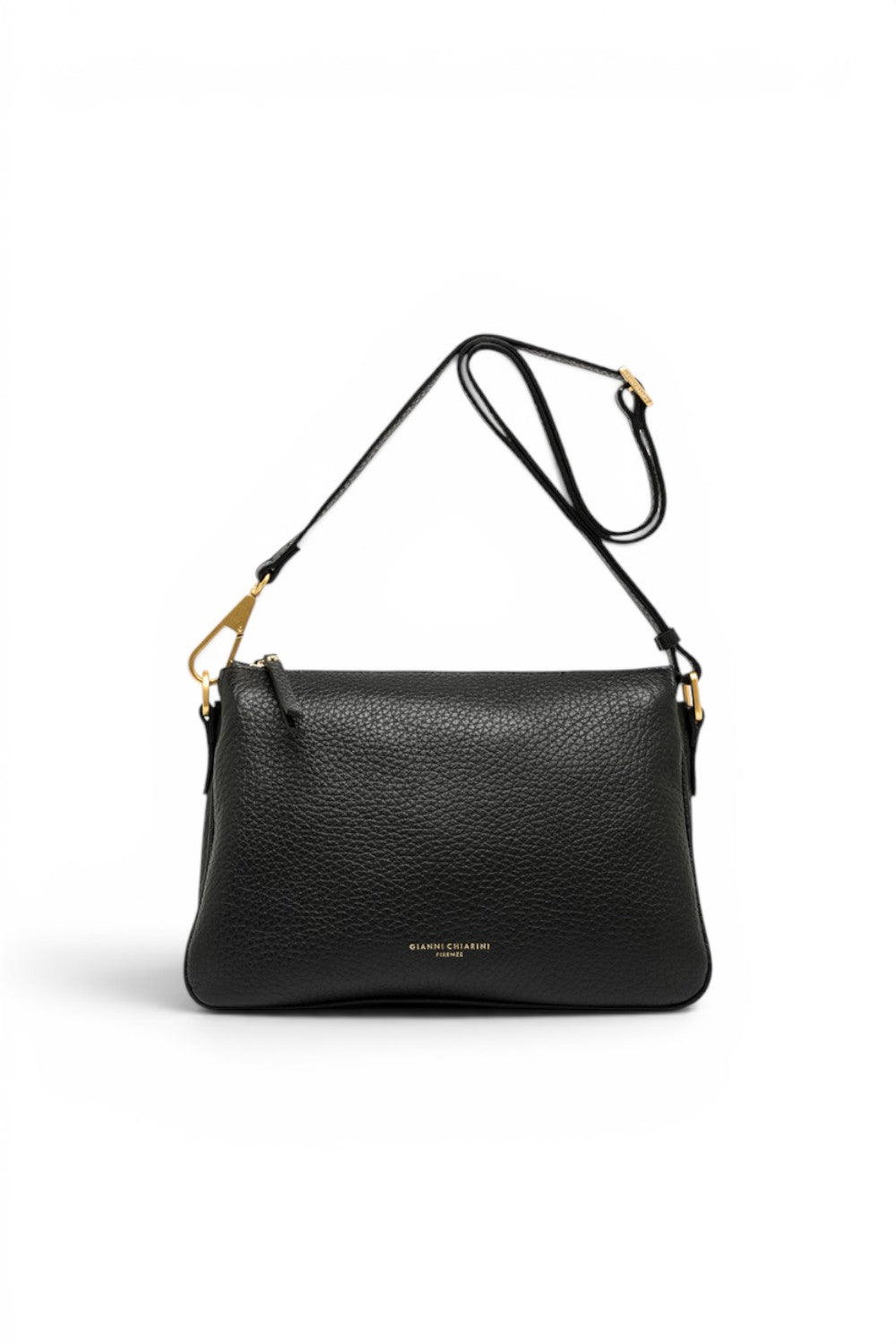 Borsa tracolla tripla nappa nera 