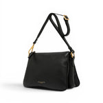 Borsa tracolla tripla nappa nera 
