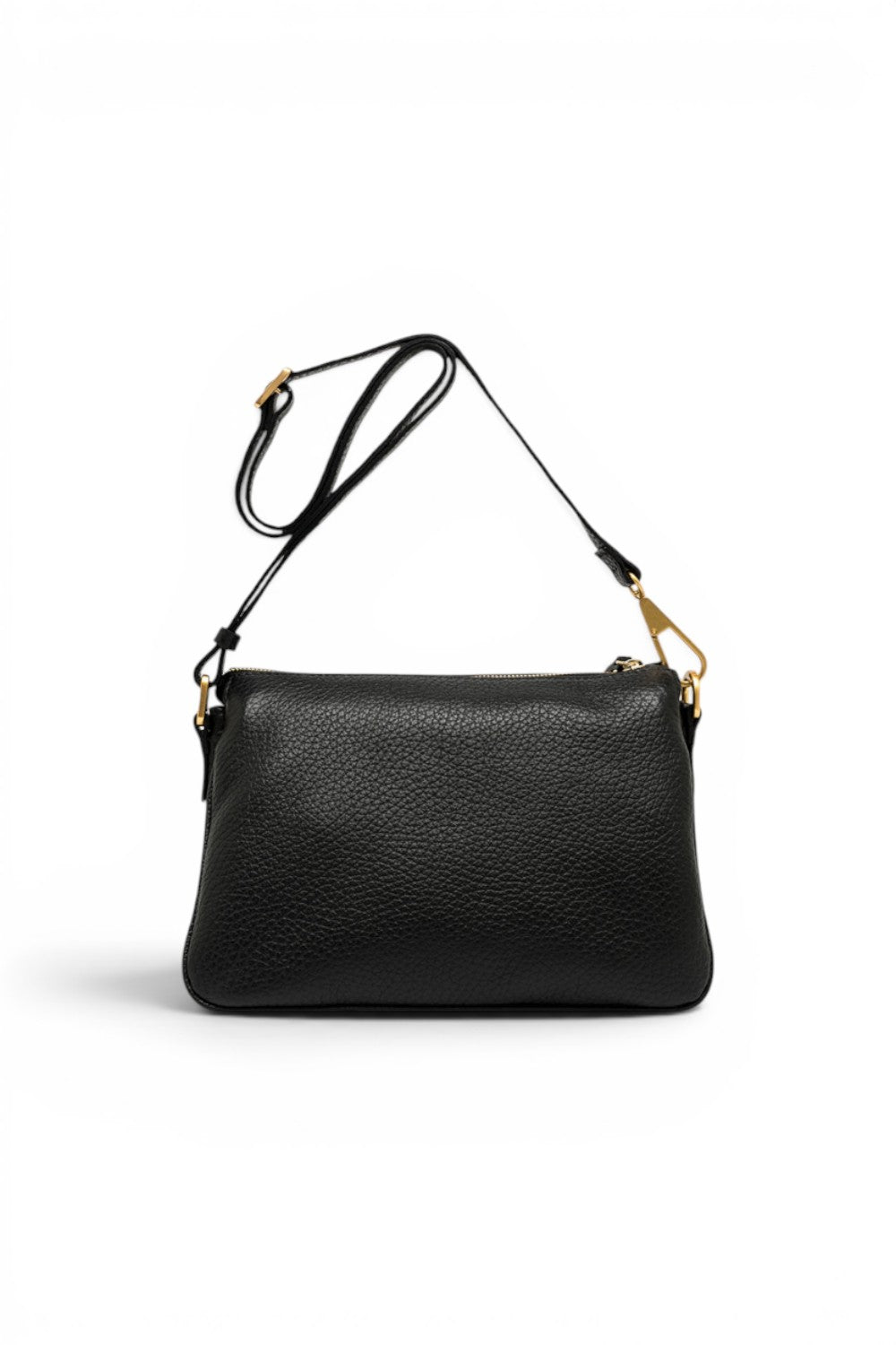 Borsa tracolla tripla nappa nera 