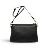 Borsa tracolla tripla nappa nera 
