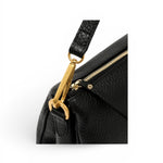 Borsa tracolla tripla nappa nera 