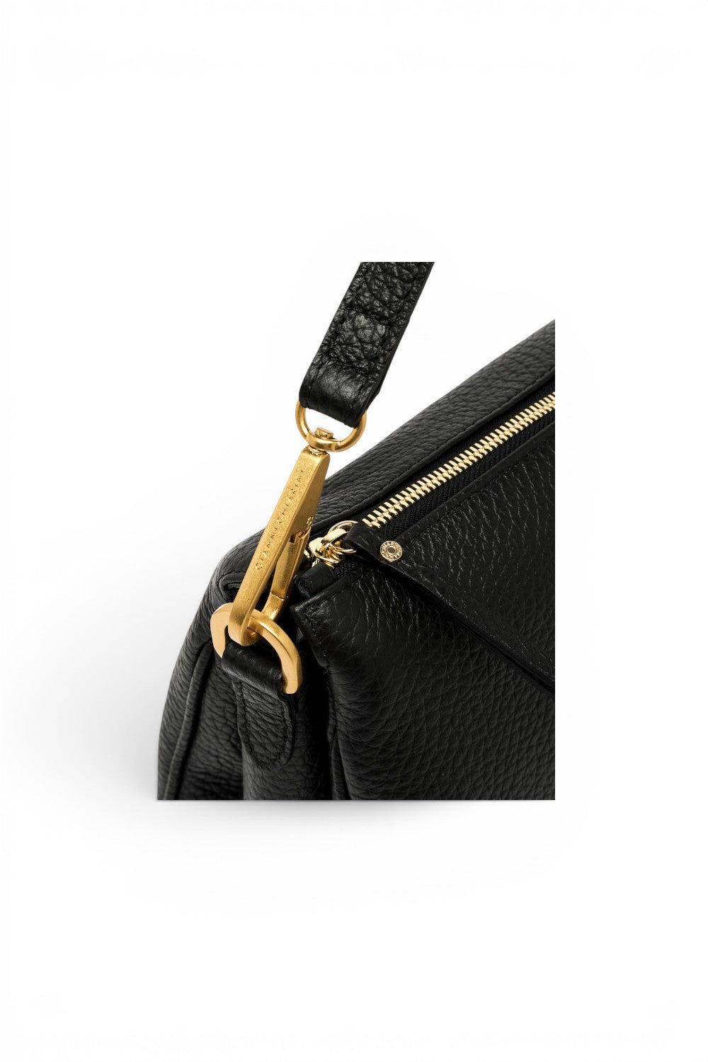 Borsa tracolla tripla nappa nera 