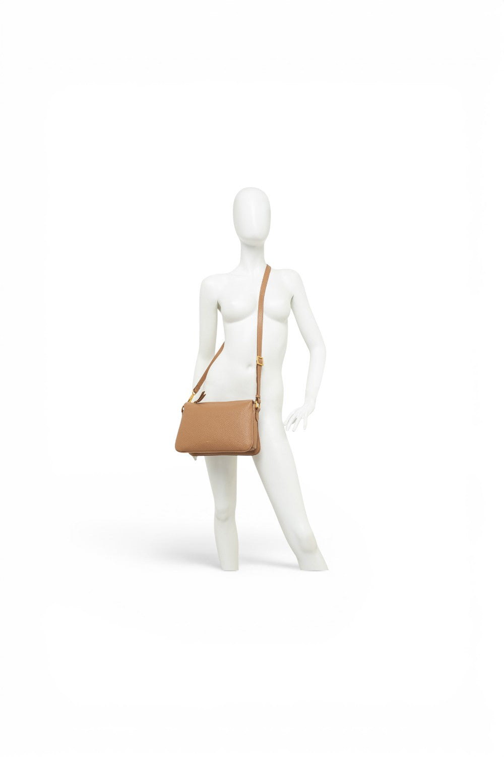 Borsa tracolla tripla nappa nera 
