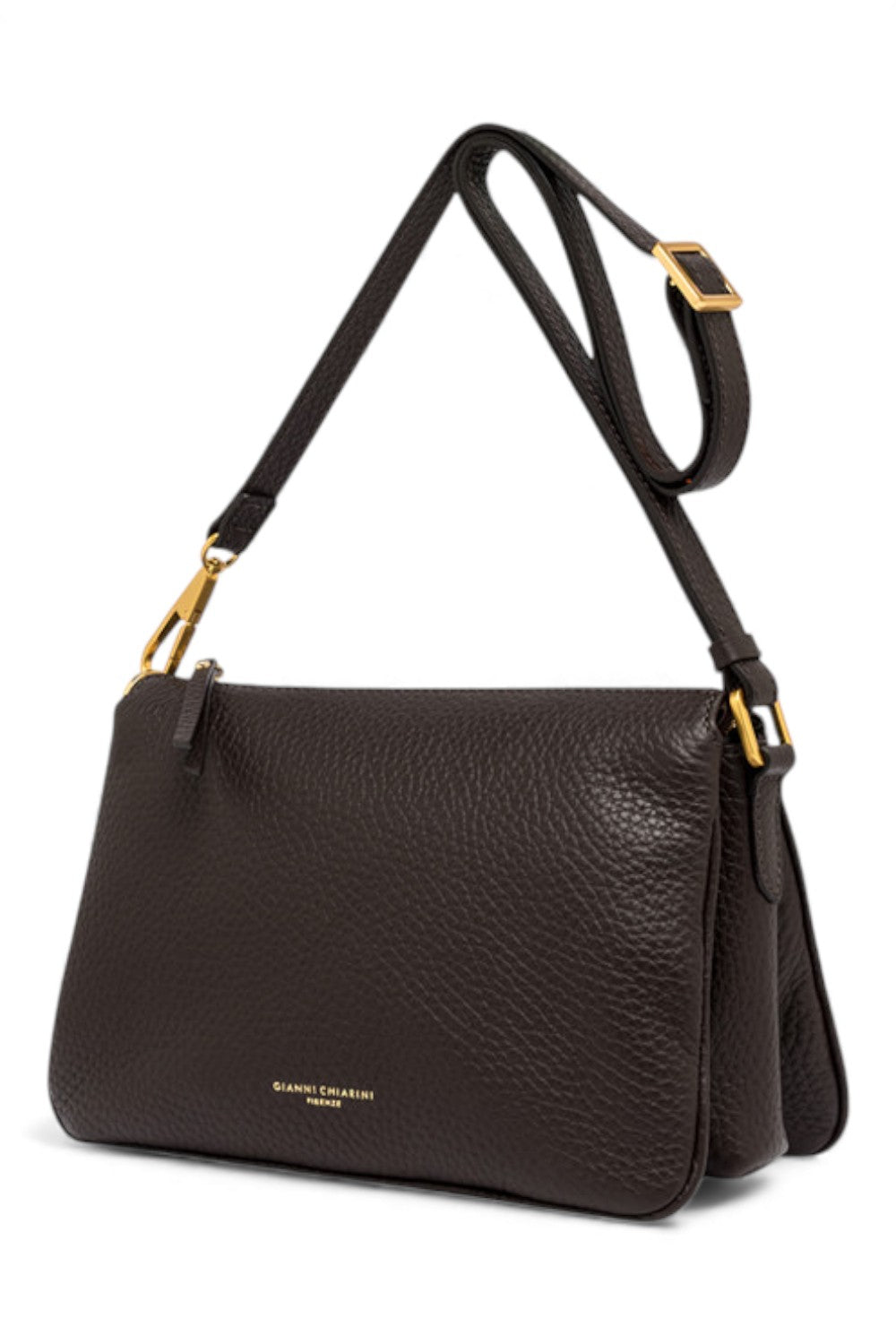 Borsa tracolla tripla nappa espresso 