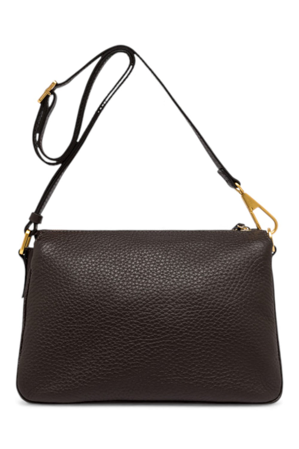 Borsa tracolla tripla nappa espresso 